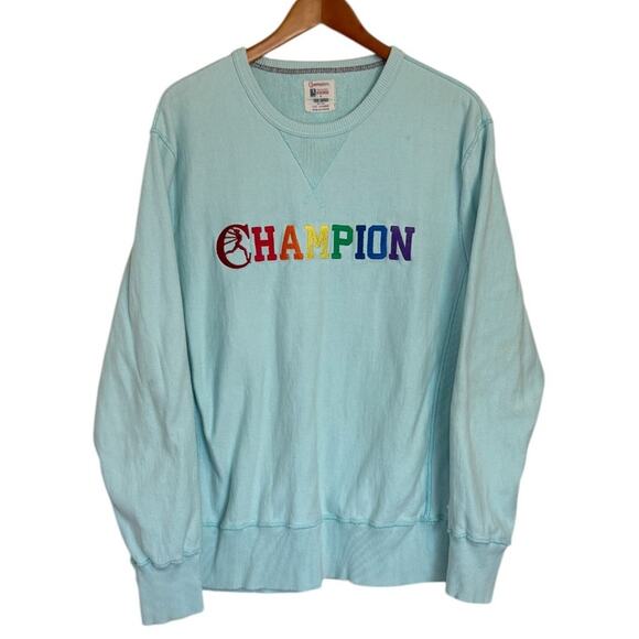 Champion x Todd Snyder Sweatshirt Men X Large Blue Pride Crewneck Rainbow Casual - Picture 1 of 7